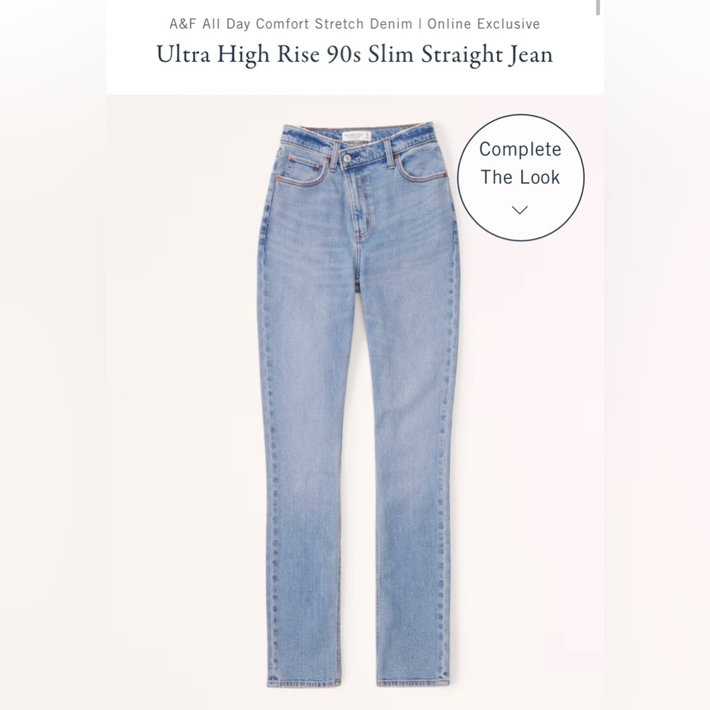 abercrombie and fitch the 90s slim straight ultra high rise Curve Love